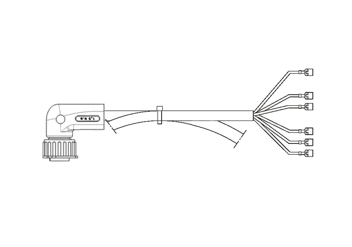 Rear lamp harness 7 pin 90° connector 4000 mm